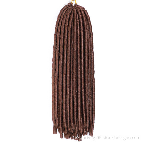 Synthetic Braid Hair Extensions Dreadlocks 20 inch Soft Straight Faux Locs Crochet Braids Hair